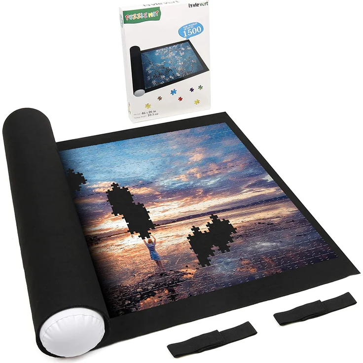 LAVIEVERT Puzzle-Rollenmatte / Puzzle-Aufbewahrung / Puzzle-Sparer / Puzzle-Speichersystem / Puzzleunterlage / Puzzlematte, umweltfreundliches Material, Puzzles bis zu 1500 Stück aufbewahren - Preisvergleich – Bild 1