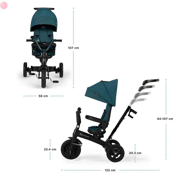 Kinderkraft 5-in-1 Dreirad TWIPPER - grün – Bild 7