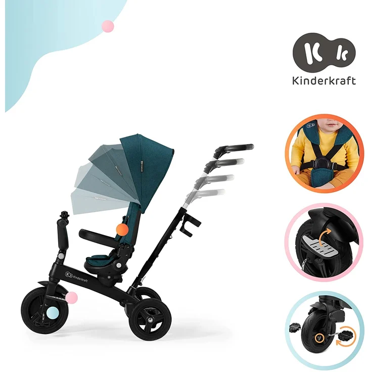 Kinderkraft 5-in-1 Dreirad TWIPPER - grün – Bild 6