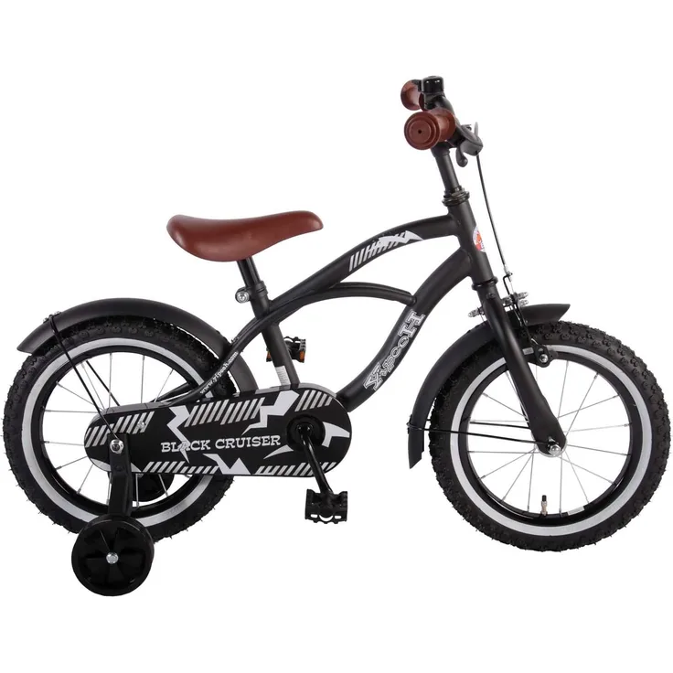 Volare Black Cruiser Kinderfahrrad - Jungen - 14 Zoll - Schwarz - 95% zusammengebaut