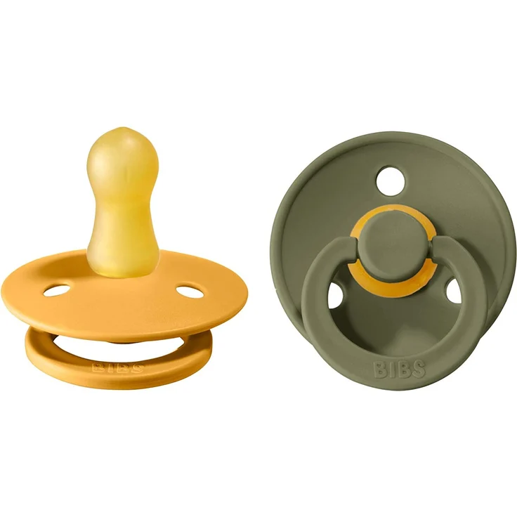 BIBS Schnuller aus Naturgummi Honey Bee/Olive 0-6 Monate (Bibs) – Bild 1