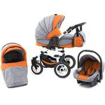 Tabbi ECO LN | 3 in 1 Kombi Kinderwagen | Hartgummireifen | Farbe: Orange
