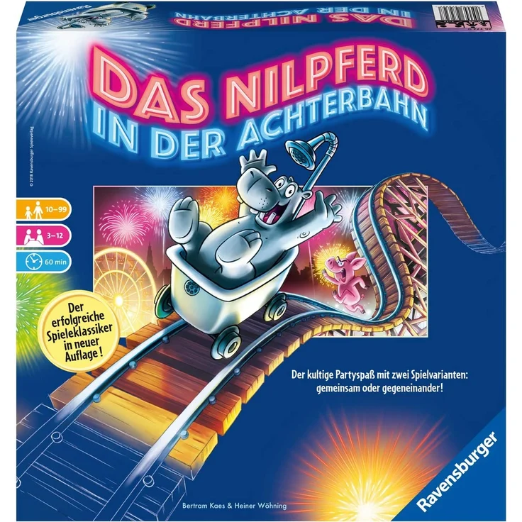 Ravensburger 26772 - Nilpferd in der Achterbahn - Gesellschaftsspiel für die ganze Familie, Spiel für Erwachsene und Kinder ab 10-99 Jahren, für 3-12 Spieler - Partyspiel – Bild 2
