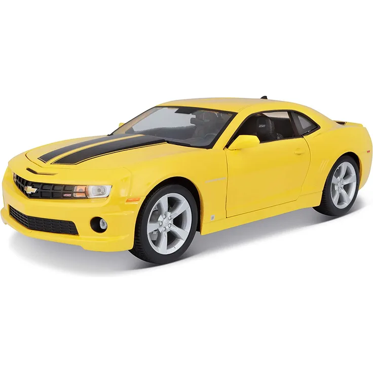 Maisto Chevrolet Camaro SS '10: Modellauto mit Federung, Maßstab 1:18, Türen und Motorhaube beweglich, Fertigmodell, lenkbar, 24 cm, gelb (531173)