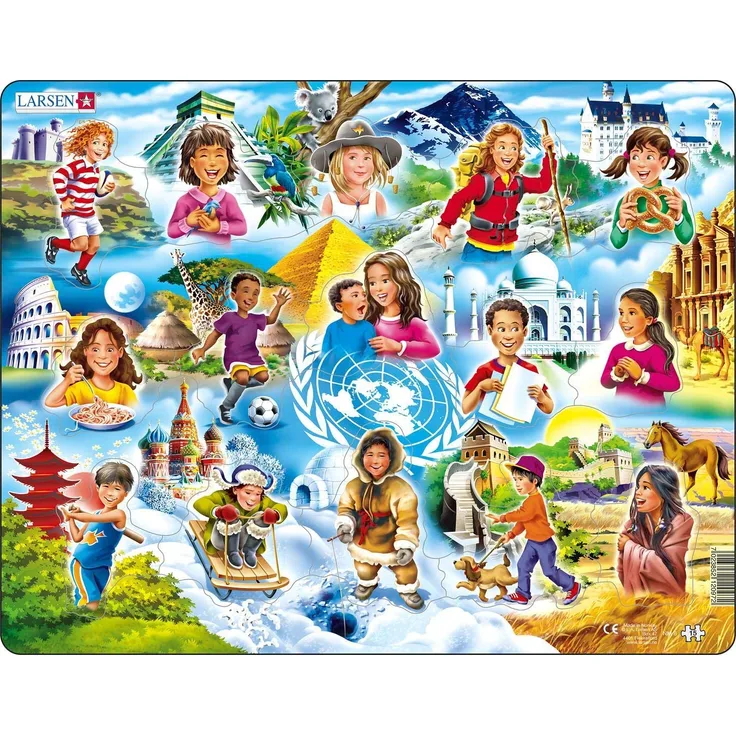 Larsen NM8 Rahmenpuzzle Kinder der Welt 15 Teile