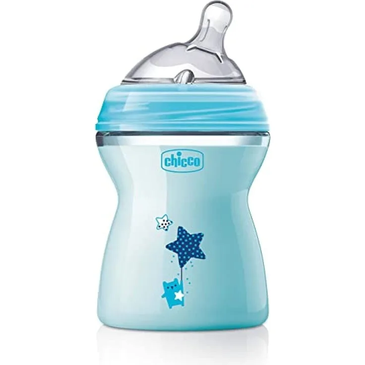Chicco 00080825210000 Bib Natfeel 2m+ Boy, 250 ml, transparent