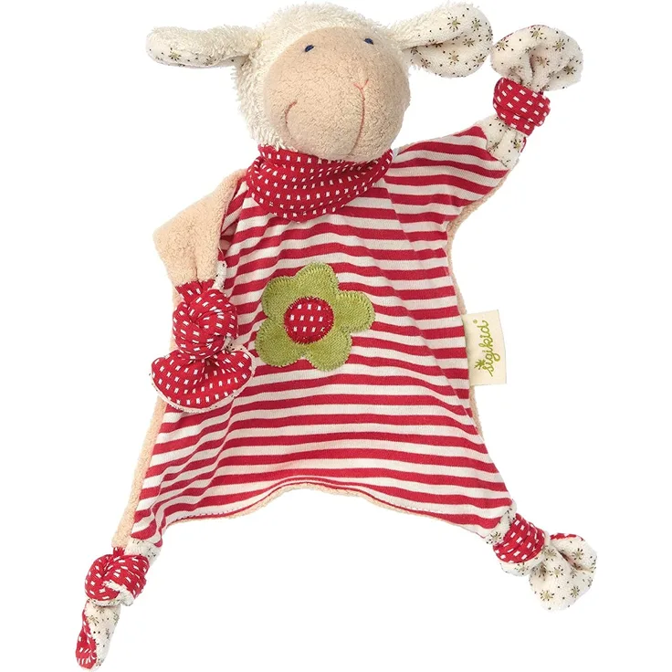 sigikid, Mädchen, Schnuffeltuch Organic Collection, Schaf, Rot/Weiß, 40862