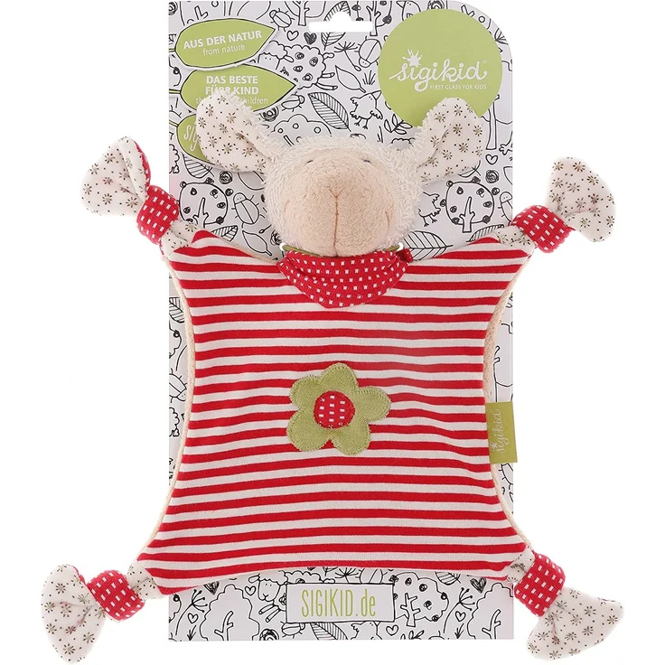 sigikid, Mädchen, Schnuffeltuch Organic Collection, Schaf, Rot/Weiß, 40862 – Bild 7