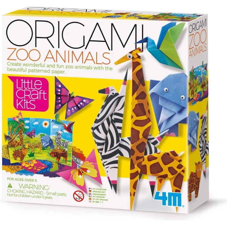 4M 404764 Animals Little Craft Origami Zoo Tiere, Mehrfarbig