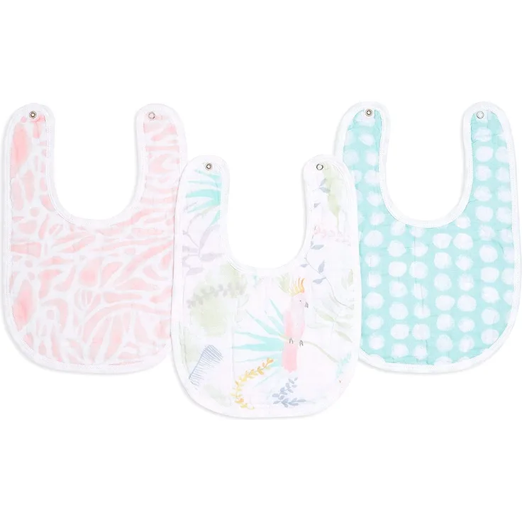 aden + anais™ essentials Baumwoll-Musselin-Lätzchen tropicalia 3er Pack