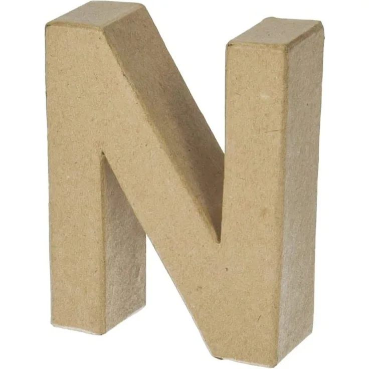 Pappmache Buchstabe N ca. 17,5 cm hoch, 5,5 cm dick