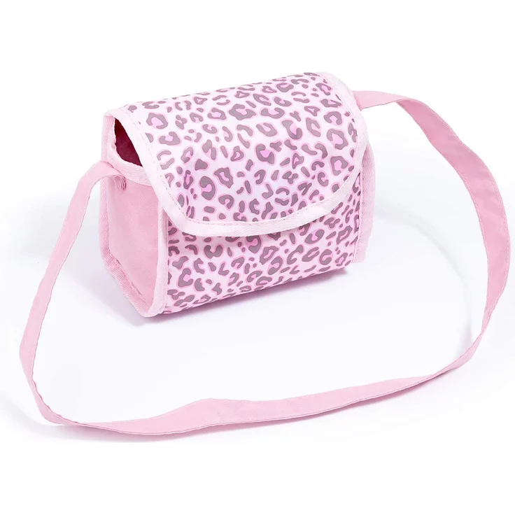 Bayer Design 13002AA Puppenwagen Trendy, höhenverstellbar, zusammenklappbar, mit Umhängetasche und Einkaufskorb, pink, Leopard – Bild 4