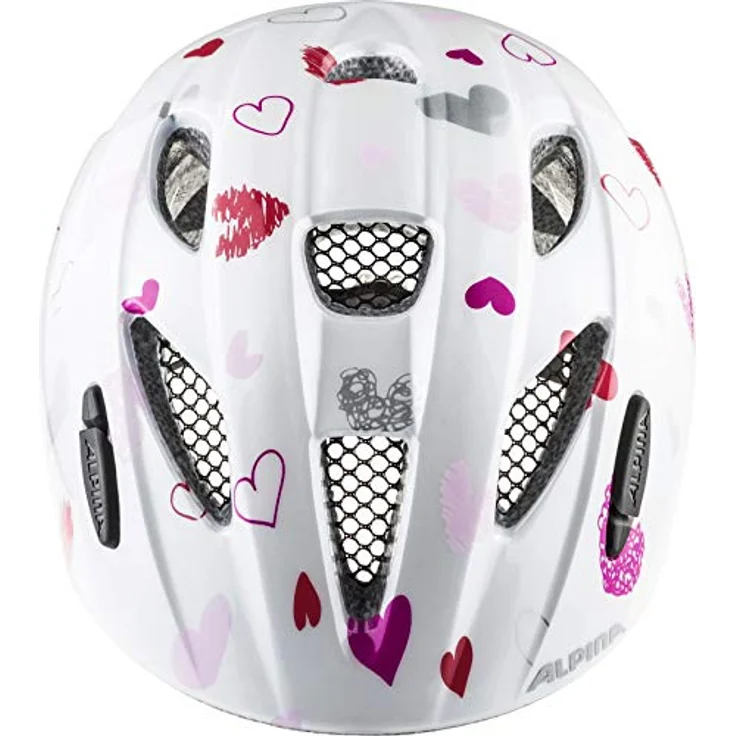 Alpina Kids Ximo White Hearts, Größe 45 - 49 cm - Fahrradhelm, Farbe Weiß – Bild 2