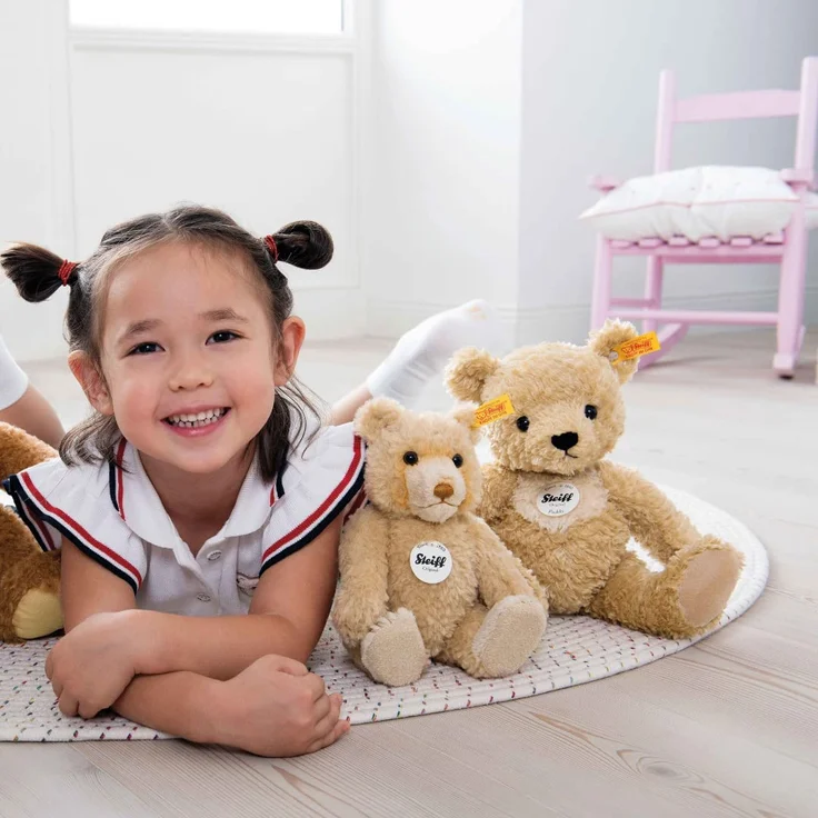 Steiff 014253 Original Plüschtier Paddy, Teddybären Kuscheltier ca. 30 cm, Markenplüsch mit Knopf im Ohr, Schmusefreund für Babys von Geburt an, Goldbraun – Bild 6