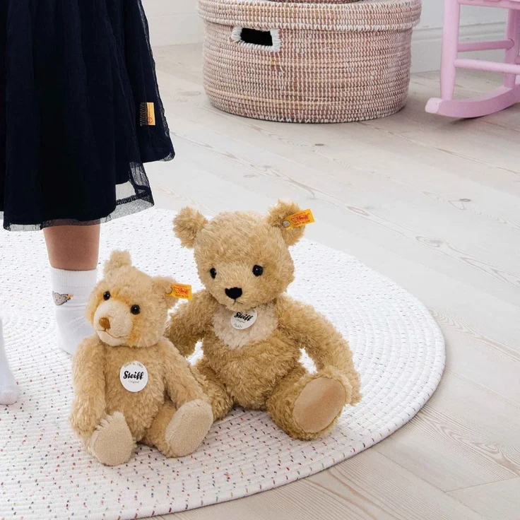 Steiff 014253 Original Plüschtier Paddy, Teddybären Kuscheltier ca. 30 cm, Markenplüsch mit Knopf im Ohr, Schmusefreund für Babys von Geburt an, Goldbraun – Bild 2