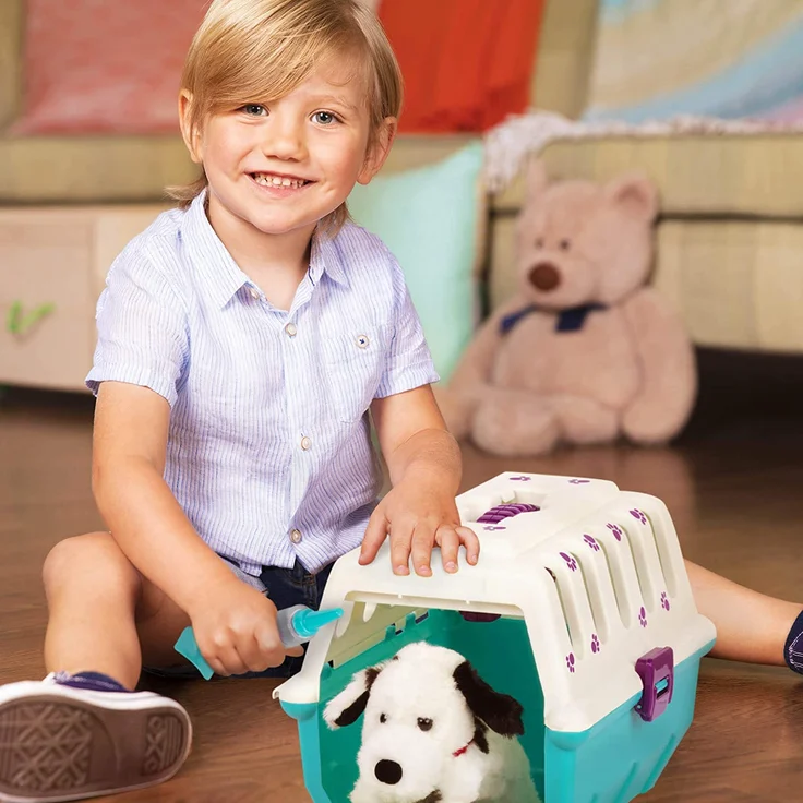 Battat Tierarztkoffer mit Dalmatiner – Tierarzt Hundekäfig Spielzeug mit Transportkäfig und Arzt Zubehör für Kinder (15 Teile) Spielzeug ab 2 Jahren – Bild 2