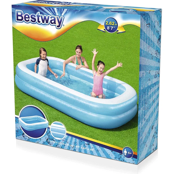 Bestway 'Family Pool', 262 x 175 x 51 cm, ab 6 Jahren, extra breite Seitenwände – Bild 3
