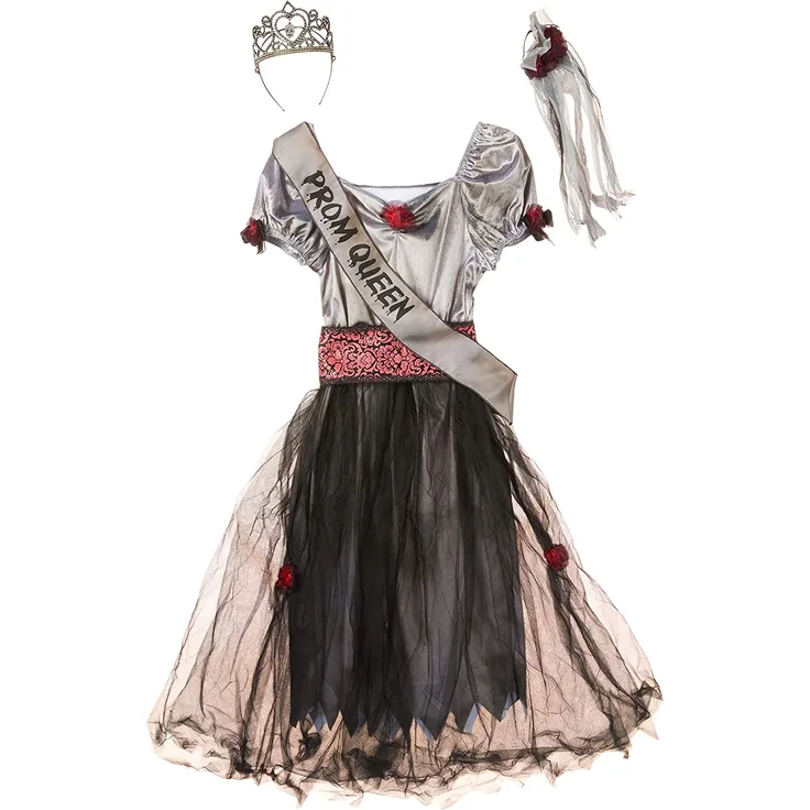 Amscan 996997 Kinderkostüm Prombie Queen, Grau, 158/164 cm