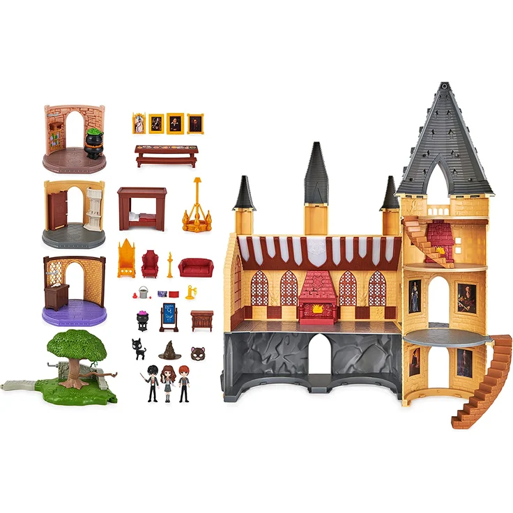 Wizarding World Harry Potter - Hogwarts Schloss Deluxe Spielset mit Licht und Sound sowie 3 Klassenzimmer-Spielsets, 3 Sammelfiguren und 22 Zubehörteilen – Bild 1