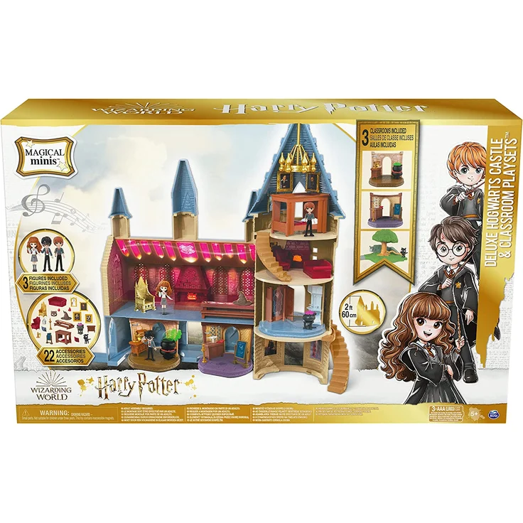 Wizarding World Harry Potter - Hogwarts Schloss Deluxe Spielset mit Licht und Sound sowie 3 Klassenzimmer-Spielsets, 3 Sammelfiguren und 22 Zubehörteilen – Bild 2
