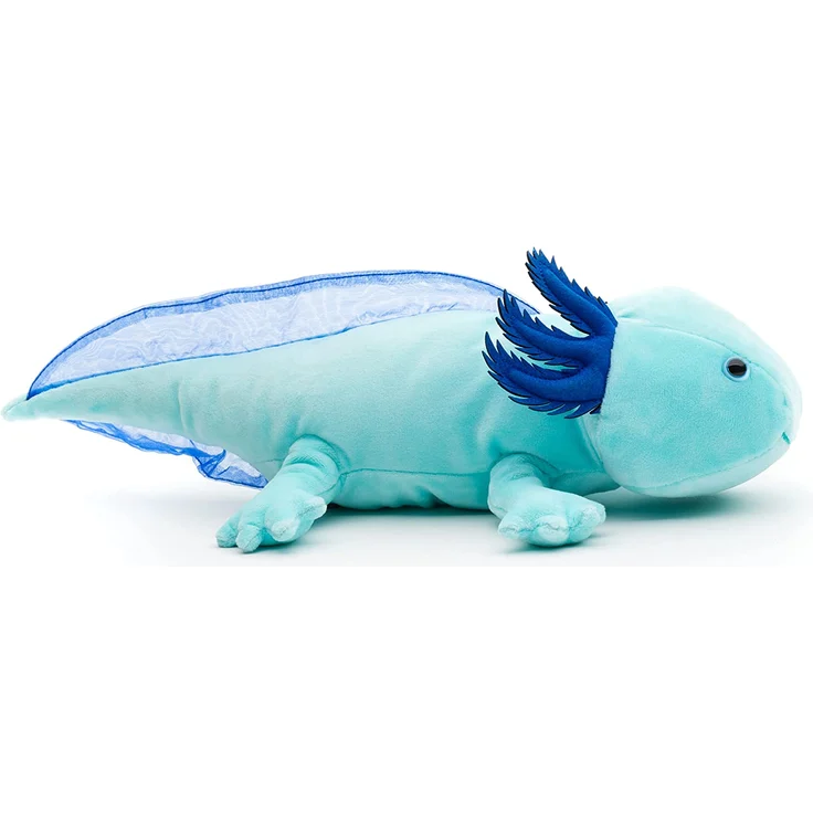 Uni-Toys - Axolotl (hellblau) - Leuchtet im Dunkeln (fluoreszierender Plüsch) - 32 cm (Länge) - Plüsch-Wassertier - Plüschtier, Kuscheltier – Bild 5