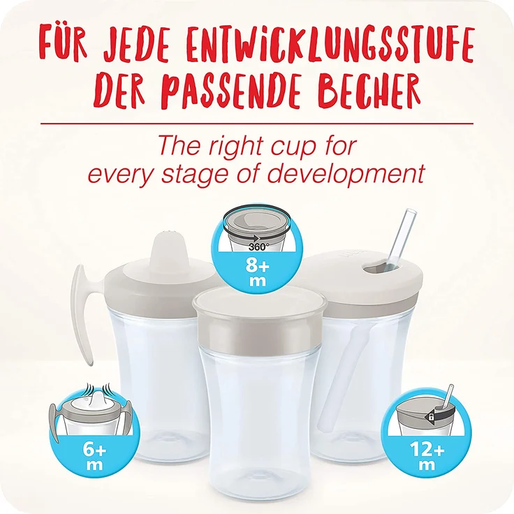 NUK 230 ml non-spill cup Evolution Magic Cup 360 Mickey Mouse gray 255425 Nuk – Bild 7