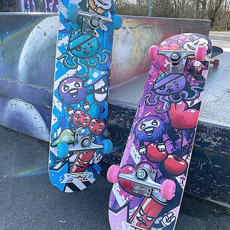 Best Sporting Skateboard Graphic, ABEC 3, max. Belastung 100 kg pink/schwarz – Bild 8