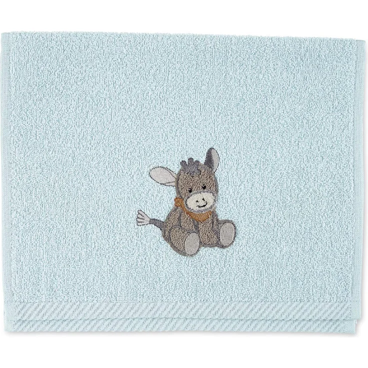 Sterntaler Kinderhandtuch Esel Emmi, Alter: ab 0 Monate, 50 x 30 cm, Hellblau – Bild 1