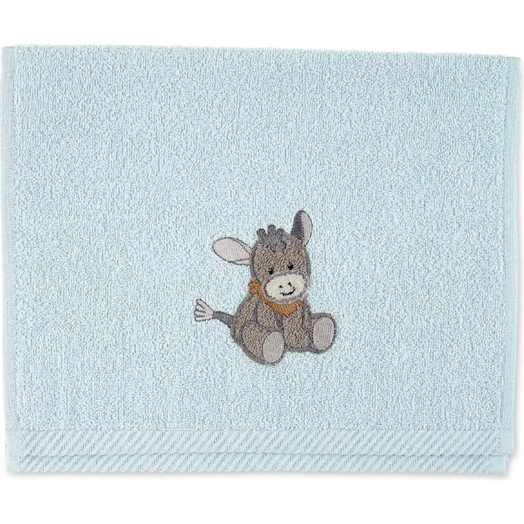 Sterntaler Kinderhandtuch Esel Emmi, Alter: ab 0 Monate, 50 x 30 cm, Hellblau