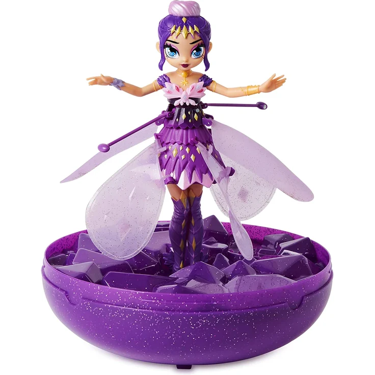 Spin Master Hatchimals Pixies 'Crystal Flyers' fliegende Feen-Puppe, Violet Onyx, ab 6 Jahren, lila – Bild 3