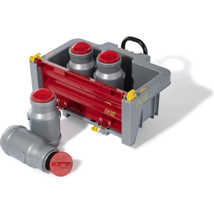 Rolly Toys 408894 rollyBox mit Milchkannen Transportmulde für Trettraktor (3-10 Jahre, Mulde kippbar, Heckklappe ABN.)