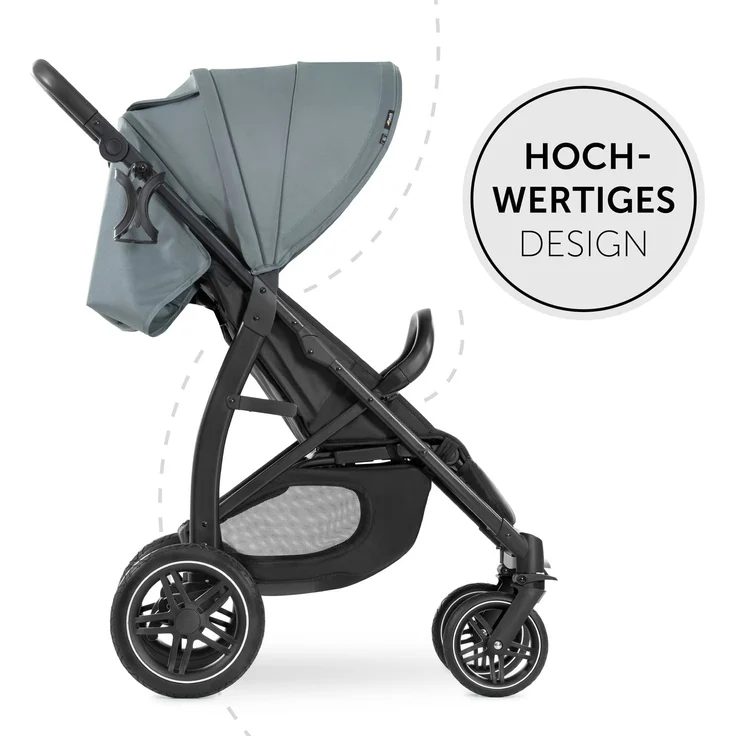 Hauck Buggy Rapid 4D / bis 25 kg / Schnell Faltbar / Sonnen Verdeck UPF 50 + / Gummiräder / Getränkehalter / Höhenverstellbar / Liegeposition / Leicht Abwischbar / Großer Einkaufskorb / Jungle Grün – Bild 2