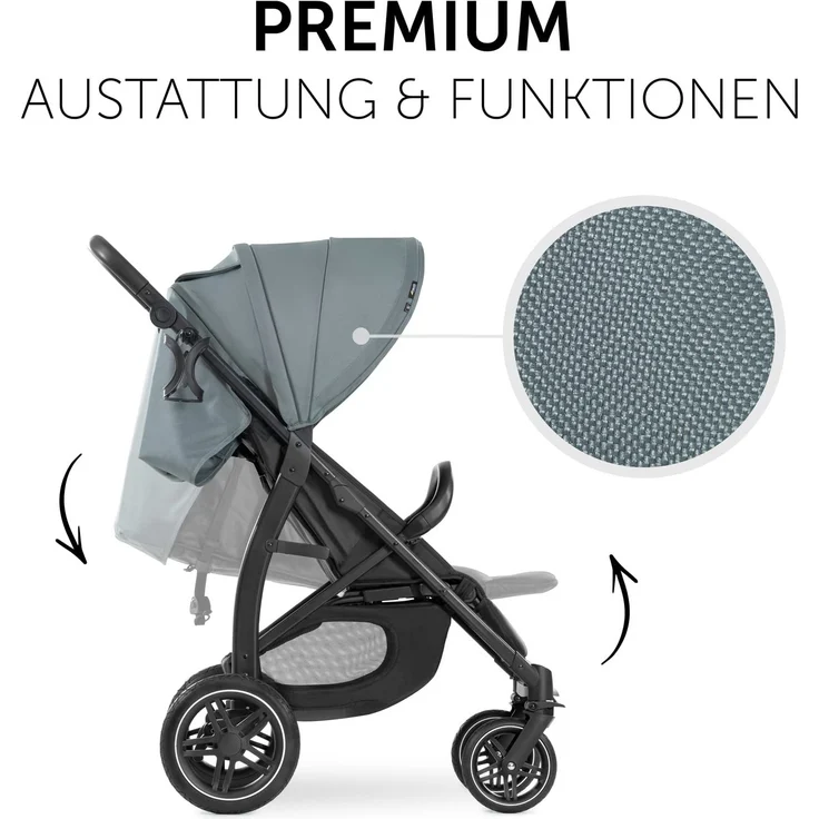 Hauck Buggy Rapid 4D / bis 25 kg / Schnell Faltbar / Sonnen Verdeck UPF 50 + / Gummiräder / Getränkehalter / Höhenverstellbar / Liegeposition / Leicht Abwischbar / Großer Einkaufskorb / Jungle Grün – Bild 5