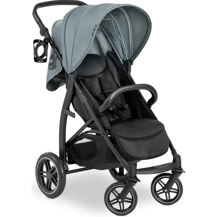 Hauck Buggy Rapid 4D / bis 25 kg / Schnell Faltbar / Sonnen Verdeck UPF 50 + / Gummiräder / Getränkehalter / Höhenverstellbar / Liegeposition / Leicht Abwischbar / Großer Einkaufskorb / Jungle Grün