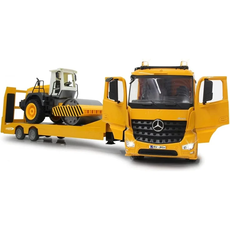Jamara 405107 - Tieflader Mercedes Arocs 1:20 2,4GHz – An- und Abkoppeln Tieflader, Tiefladerabstützung + Rampe hoch/runter, Hupe, Rückfahrwarnsound, realistischer Motorsound, 2 Geschwindigkeitsstufen – Bild 7