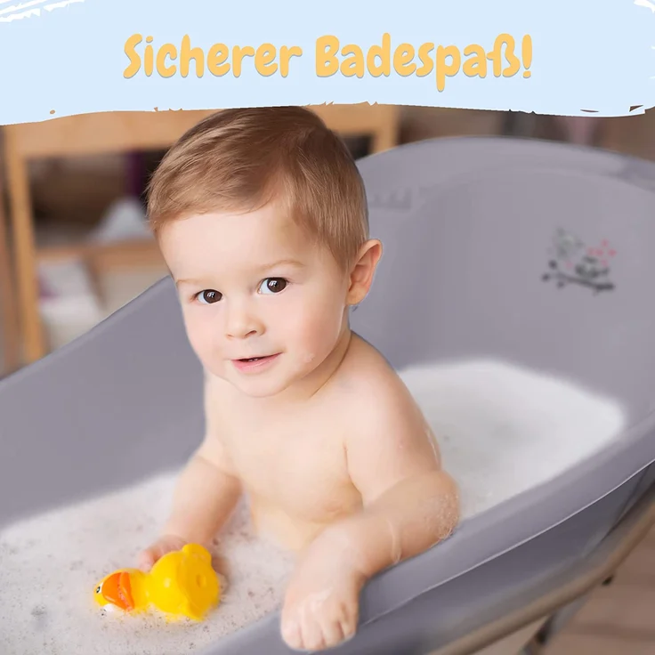 Babypflegeset Neugeborene TÜV Rheinland geprüft – Babybadewanne, Baby Badesitz, Babyhandtuch mit Kapuze – Perfektes Baby Starterset – Bild 7