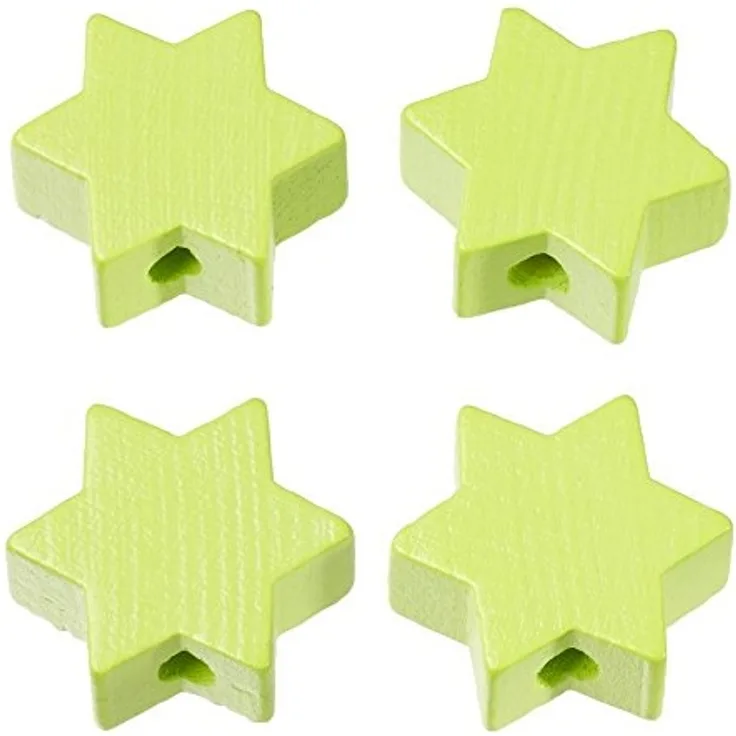 Schnulli-Stern 19,5 x 19,5 x 8 mm, DL 3 mm, lemon, Btl. 4 St.