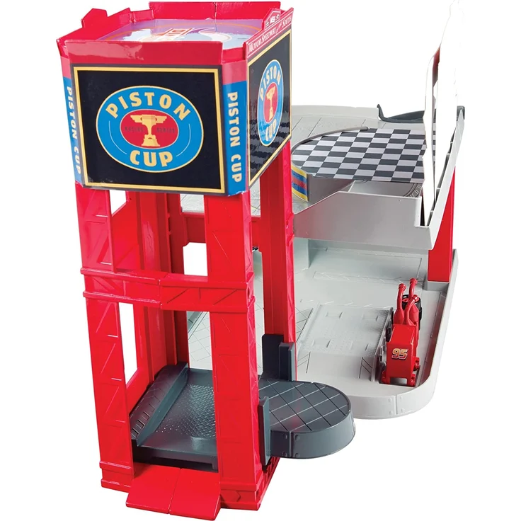 Mattel Disney Cars DWB90 Piston Cup Rennbahn-Parkhaus Spielset – Bild 5