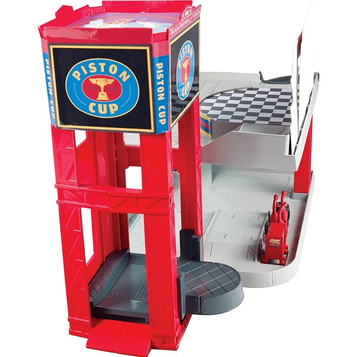 Mattel Disney Cars DWB90 Piston Cup Rennbahn-Parkhaus Spielset – Bild 6