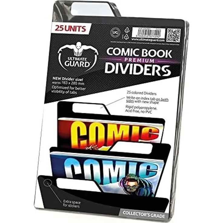 Ultimate Guard UGD020022 - Premium Comic Buch Dividers 25, schwarz