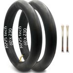 60 x 230 Kinderwagen Schlauch 12 Zoll Mit Winkelventil 45° | 2 Stück Packung | Roller Reifen Kinderwagen Dreirad Laufrad Fahrrad Anhänger