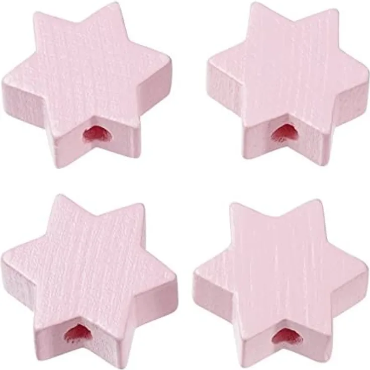 Schnulli-Stern 19,5 x 19,5 x 8 mm, DL 3 mm, ros, Btl. 4 St.