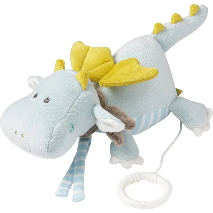 Fehn 065039 Spieluhr Drache / Aufzieh-Spieluhr mit herausnehmbarem Spielwerk zum Aufhängen, Kuscheln und Greifen, für Babys und Kleinkinder ab 0+ Monaten – Bild 1
