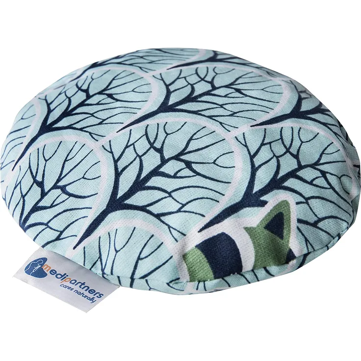 Kirschkernkissen Wärmekissen Körnerkissen für Babys 180g rund 15cm Öko Natur 100% Baumwolle Medi Partners Wärme + Kältetherapie Massagetherapie (Waschbär im Wald)
