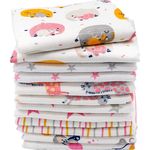 Clevere Kids Mulltücher 12er Pack | Jungs oder Mädchen | 70x80 | OEKO-TEX | made in EU (Set Mädchen bedruckt)