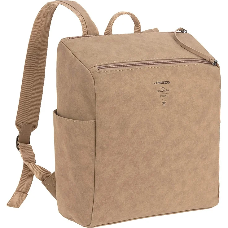 LÄSSIG Baby Wickelrucksack Wickeltasche mit Zubheör veganes Leder/Tender Backpack camel – Bild 3