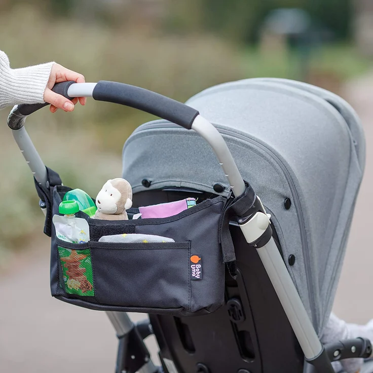 Kinderwagen Organizer Schwarz - Universeller Buggy Organizer mit Getränkehalter - Mit dieser Kinderwagentasche ist alles Wichtige immer griffbereit - Baby Uma - Preisvergleich – Bild 6