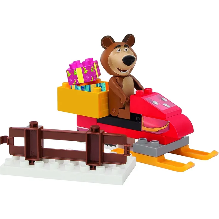 BIG Spielwarenfabrik 800057101 - Playbig Bloxx Masha and the Bear, Bears Snowmobile