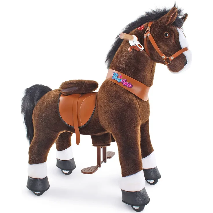 PonyCycle® Dark brown mit Bremse und Sound - klein