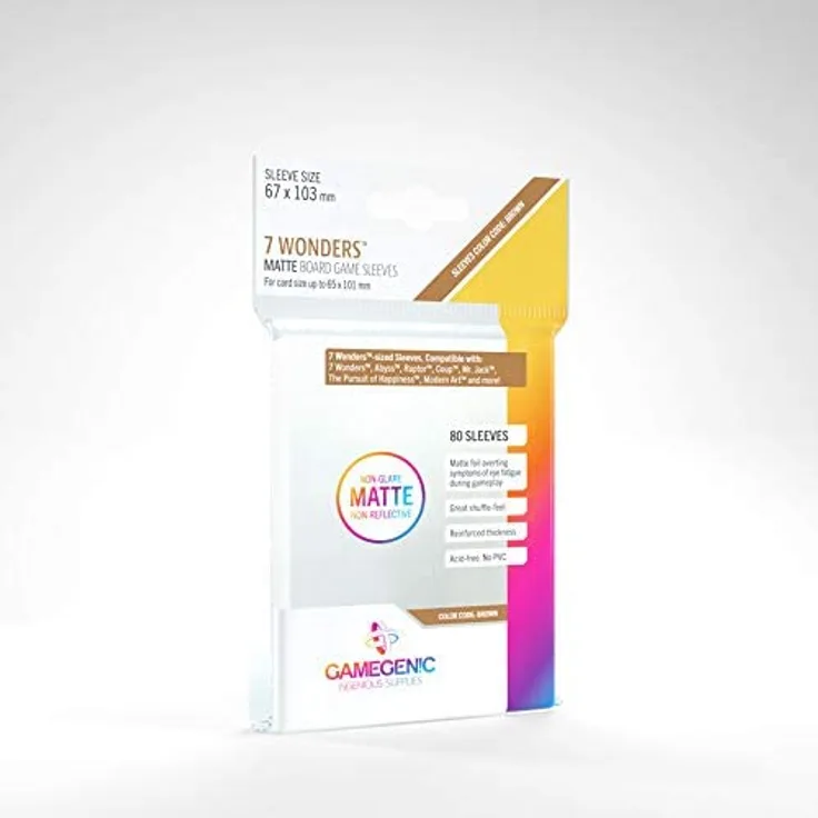 7 Wonders-Sized Sleeves: Matte Clear – Brown (67 x 103 mm, 50 Stk. )